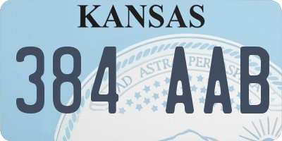 KS license plate 384AAB