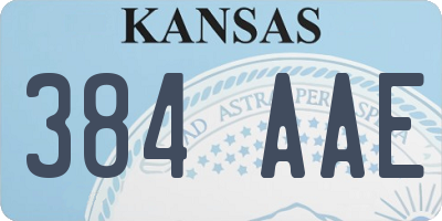 KS license plate 384AAE