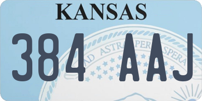 KS license plate 384AAJ