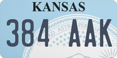 KS license plate 384AAK