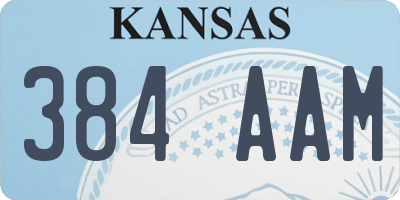KS license plate 384AAM