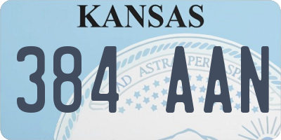 KS license plate 384AAN