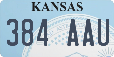 KS license plate 384AAU
