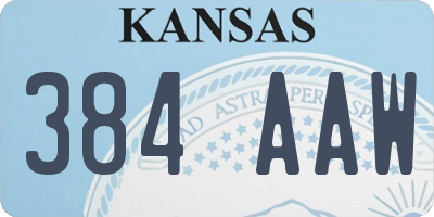 KS license plate 384AAW