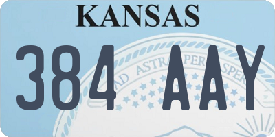 KS license plate 384AAY