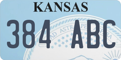KS license plate 384ABC