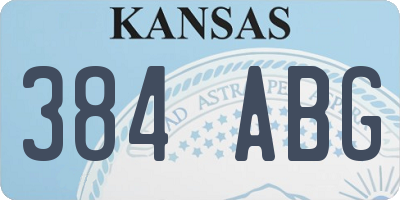 KS license plate 384ABG