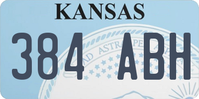 KS license plate 384ABH