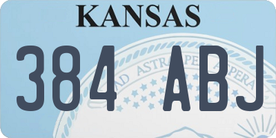 KS license plate 384ABJ
