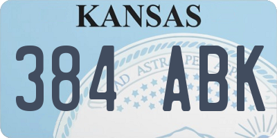 KS license plate 384ABK