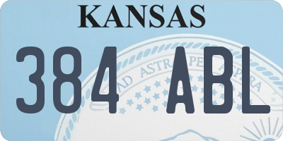 KS license plate 384ABL