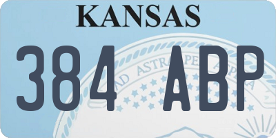 KS license plate 384ABP
