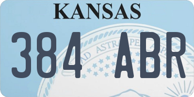 KS license plate 384ABR