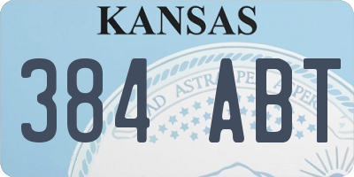 KS license plate 384ABT