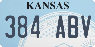 KS license plate 384ABV