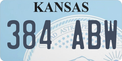 KS license plate 384ABW