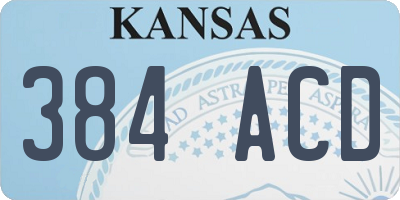 KS license plate 384ACD