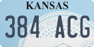 KS license plate 384ACG