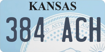 KS license plate 384ACH