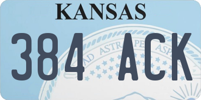 KS license plate 384ACK