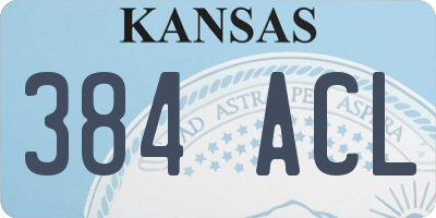 KS license plate 384ACL