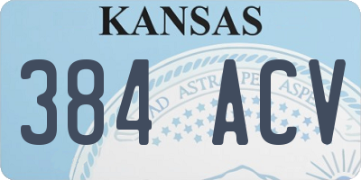 KS license plate 384ACV
