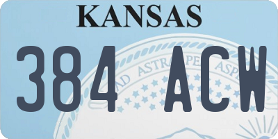 KS license plate 384ACW