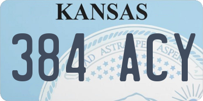 KS license plate 384ACY