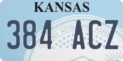 KS license plate 384ACZ