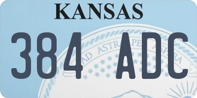 KS license plate 384ADC