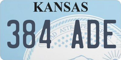 KS license plate 384ADE
