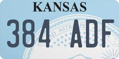KS license plate 384ADF