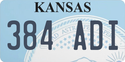 KS license plate 384ADI