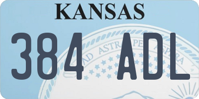 KS license plate 384ADL