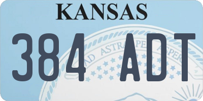 KS license plate 384ADT