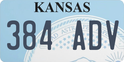 KS license plate 384ADV