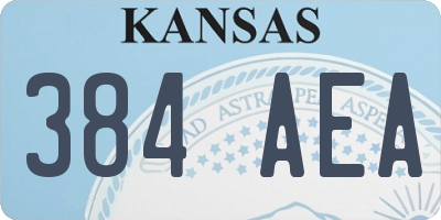 KS license plate 384AEA