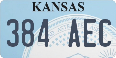 KS license plate 384AEC