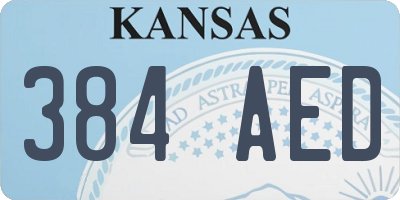 KS license plate 384AED