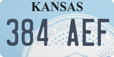 KS license plate 384AEF