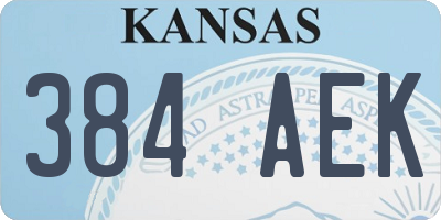 KS license plate 384AEK