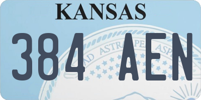 KS license plate 384AEN