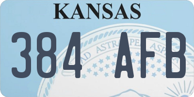 KS license plate 384AFB