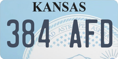 KS license plate 384AFD