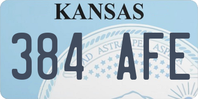 KS license plate 384AFE