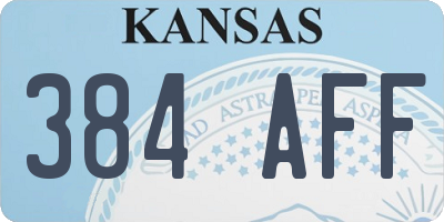 KS license plate 384AFF