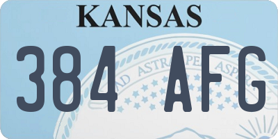 KS license plate 384AFG
