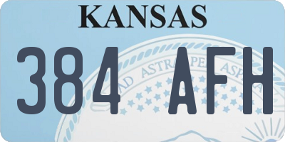KS license plate 384AFH