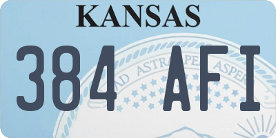 KS license plate 384AFI
