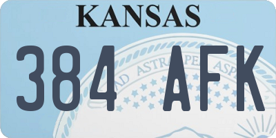 KS license plate 384AFK
